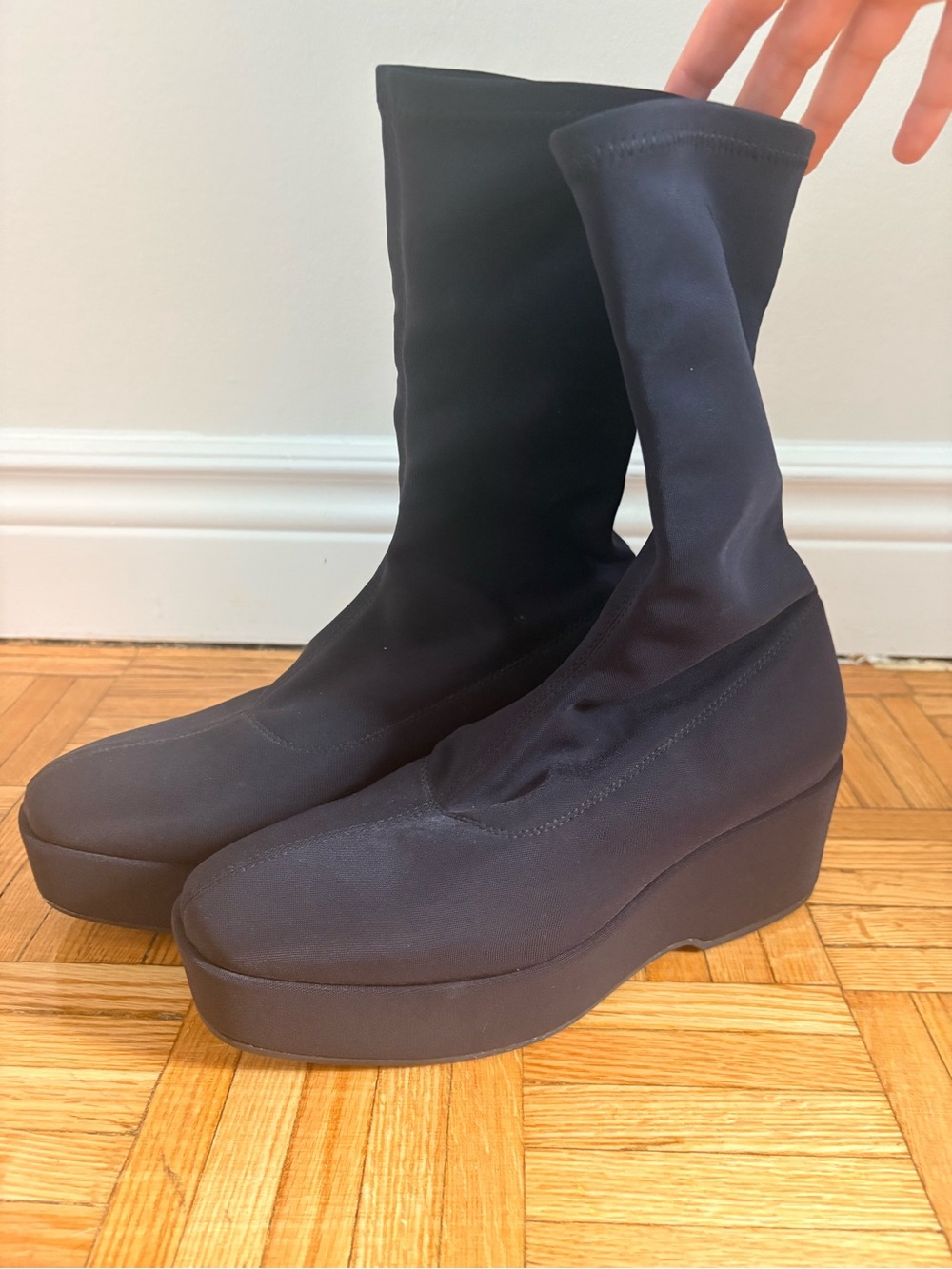 Vagabond Black Platform Stretch Booties